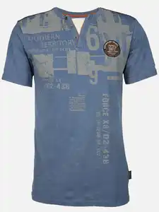 Herren Henleyshirt mit Print Marine