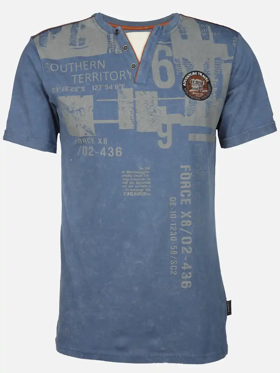 Bild 1 von Herren Henleyshirt mit Print Marine