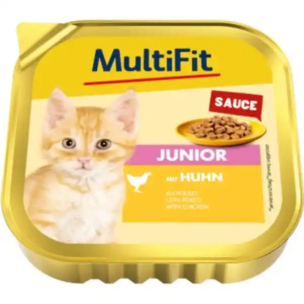 Bild 1 von MultiFit Nassfutter Katze Junior, in Sauce, Huhn 16x100 g