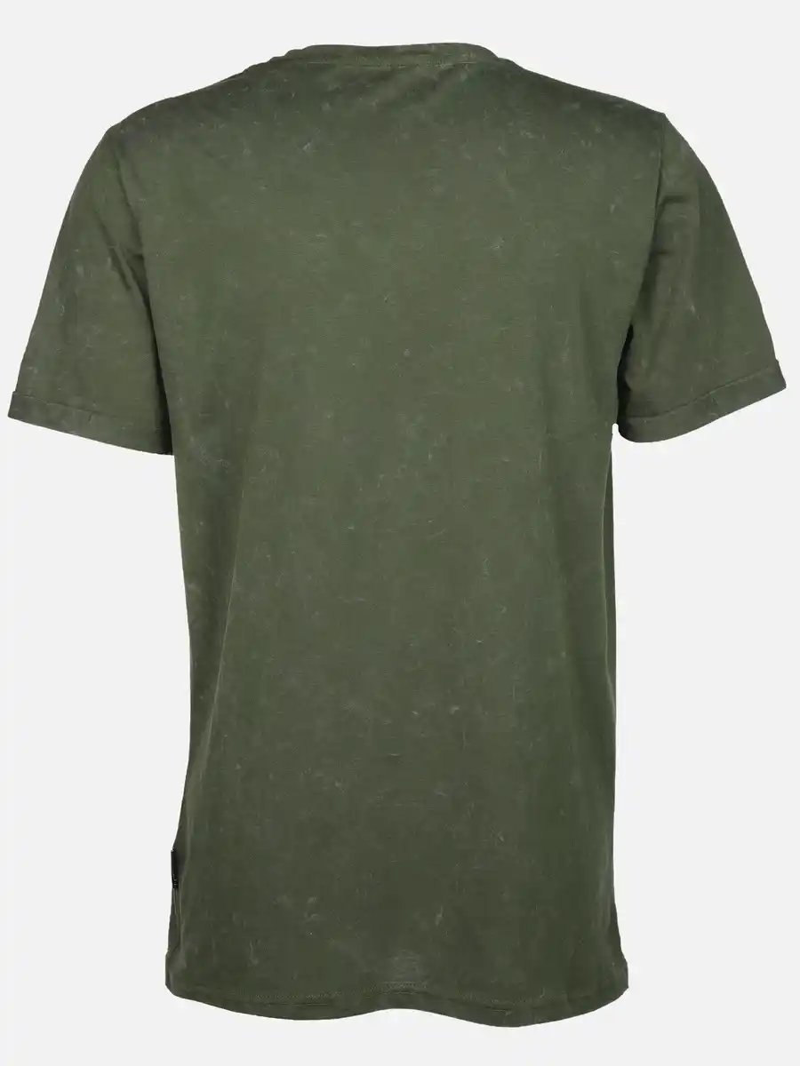 Bild 2 von Herren Henleyshirt mit Print Oliv