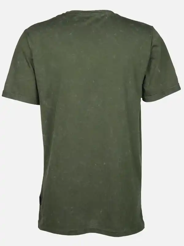 Bild 2 von Herren Henleyshirt mit Print Oliv