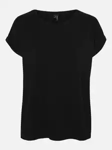 Vero Moda VMLAVA PLAIN SS TOP L Shirt Schwarz