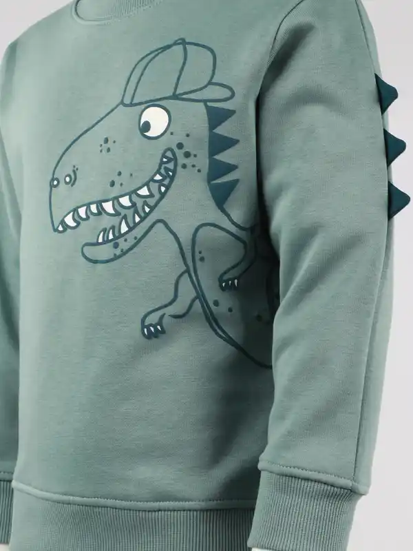 Bild 3 von Jungen Sweatshirt mit Dinomotiv Grün