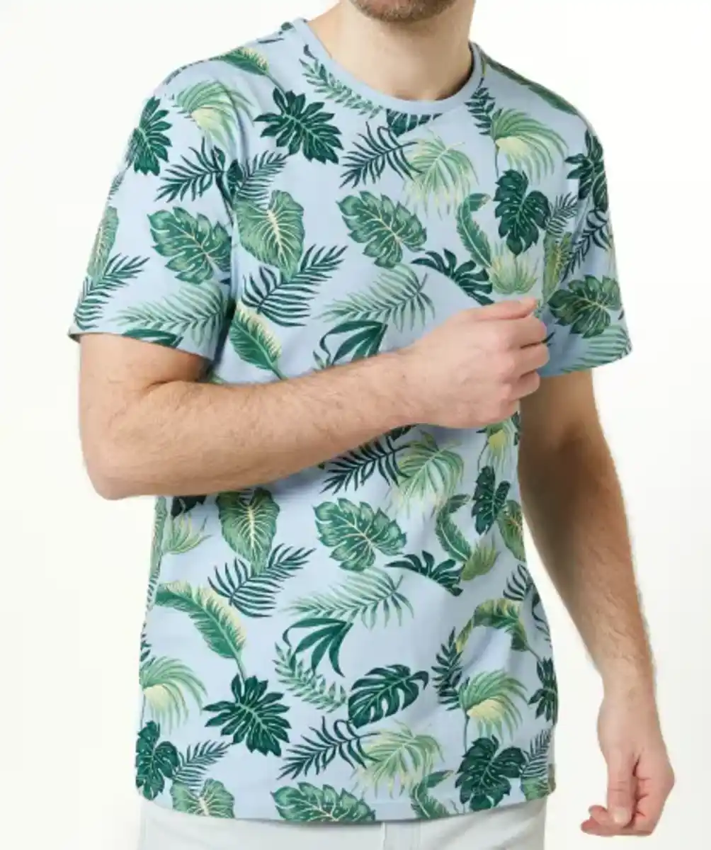 Bild 1 von T-Shirt aus Baumwolle, hellblau