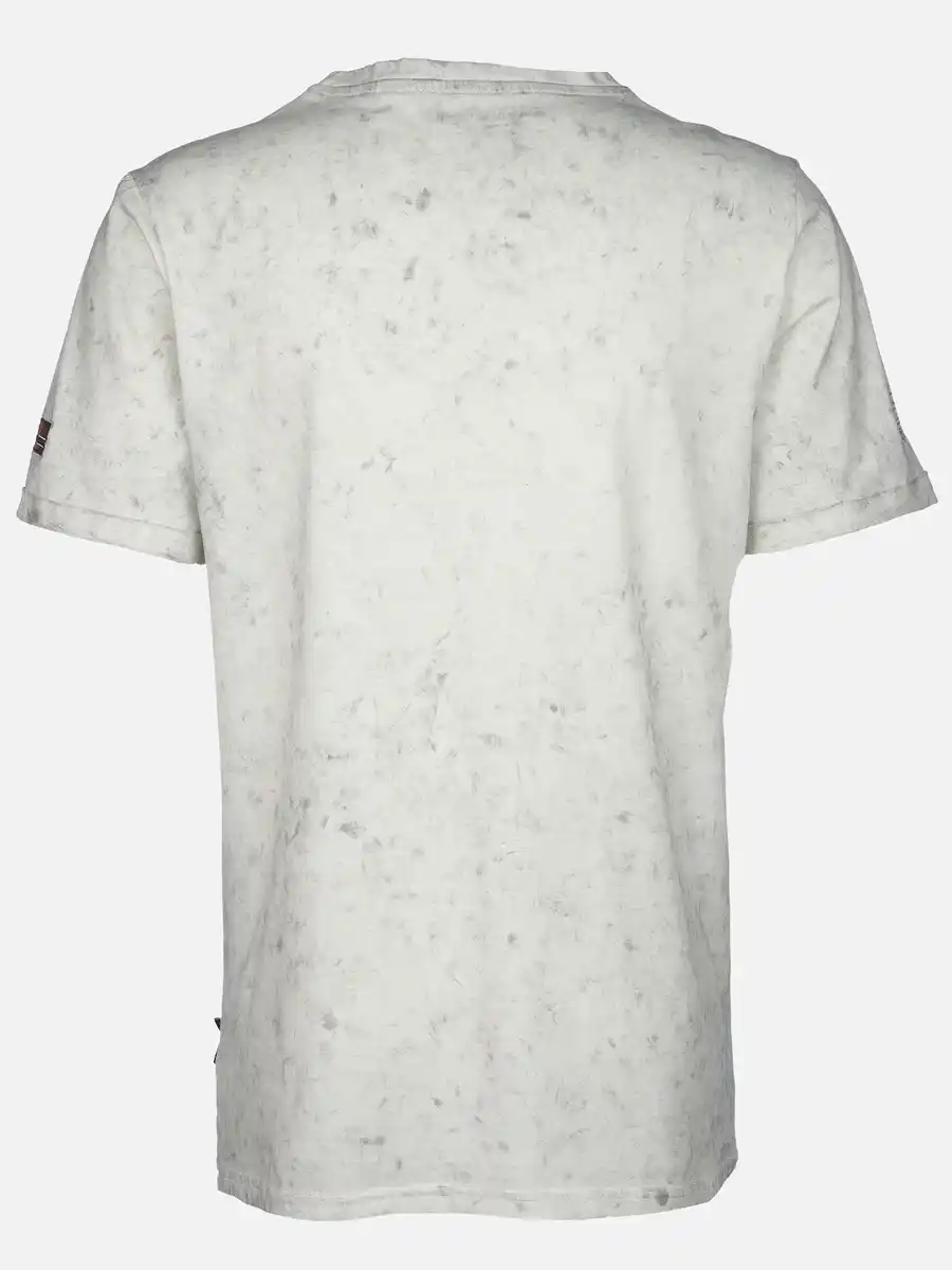 Bild 2 von Herren Henleyshirt mit Print Weiß