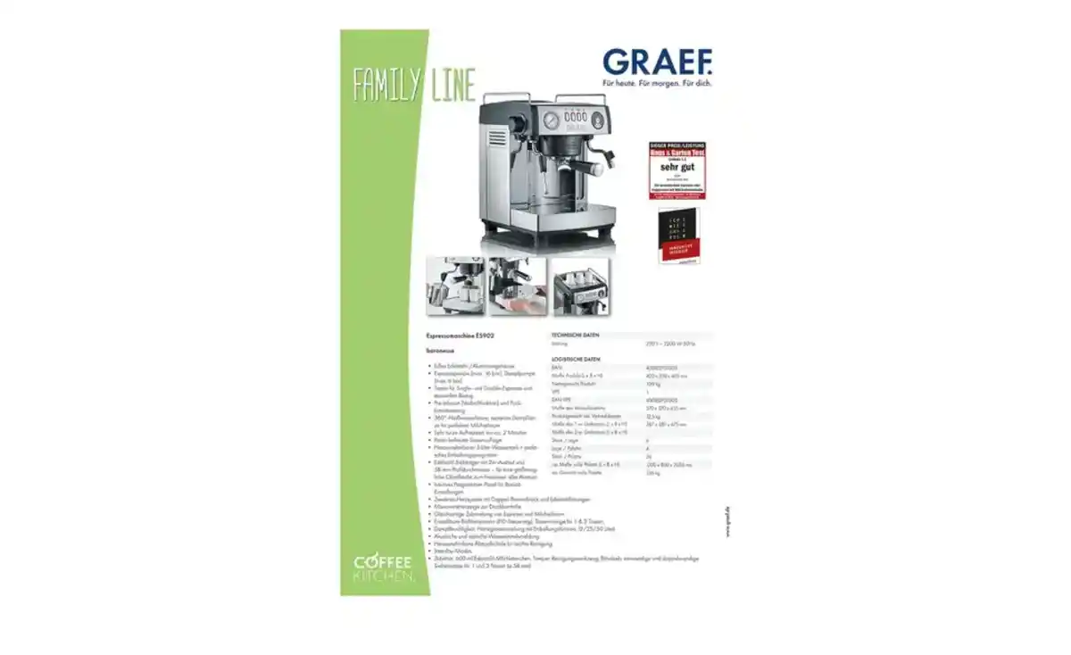 Bild 2 von GRAEF Siebträgermaschine ES 902