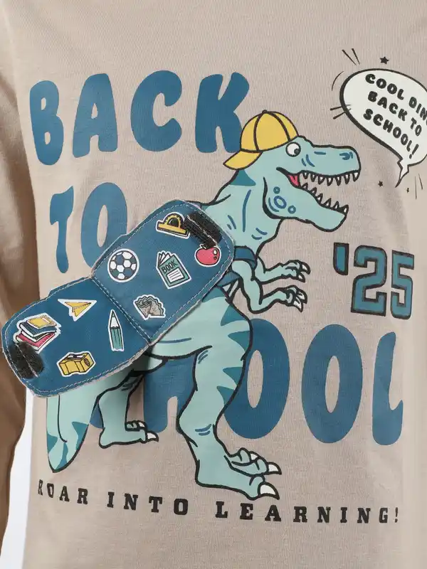 Bild 4 von Jungen Longsleeve mit Dinomotiv Braun