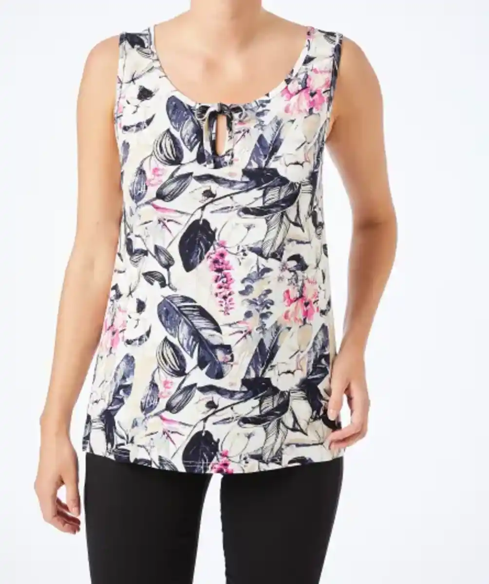 Bild 1 von Top aus Viskose, weiß bedruckt