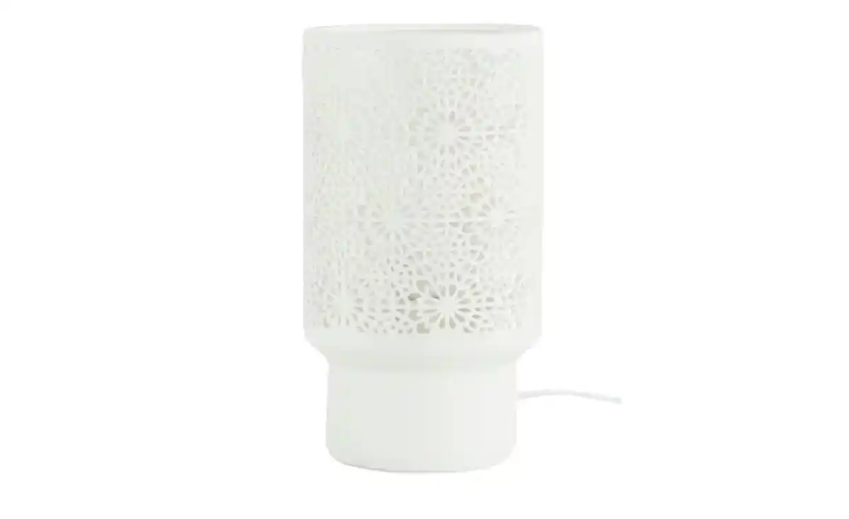 Bild 3 von levelone Keramik-Tischleuchte, 1-flammig, weiß `Blumen´
