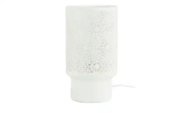 Bild 3 von levelone Keramik-Tischleuchte, 1-flammig, weiß `Blumen´