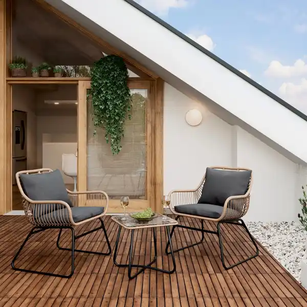 Bild 1 von Balkonmöbel-Set Willmar 3-teilig Polyrattan Beige