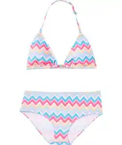 Triangel-Bikini Zickzack, pink gemustert