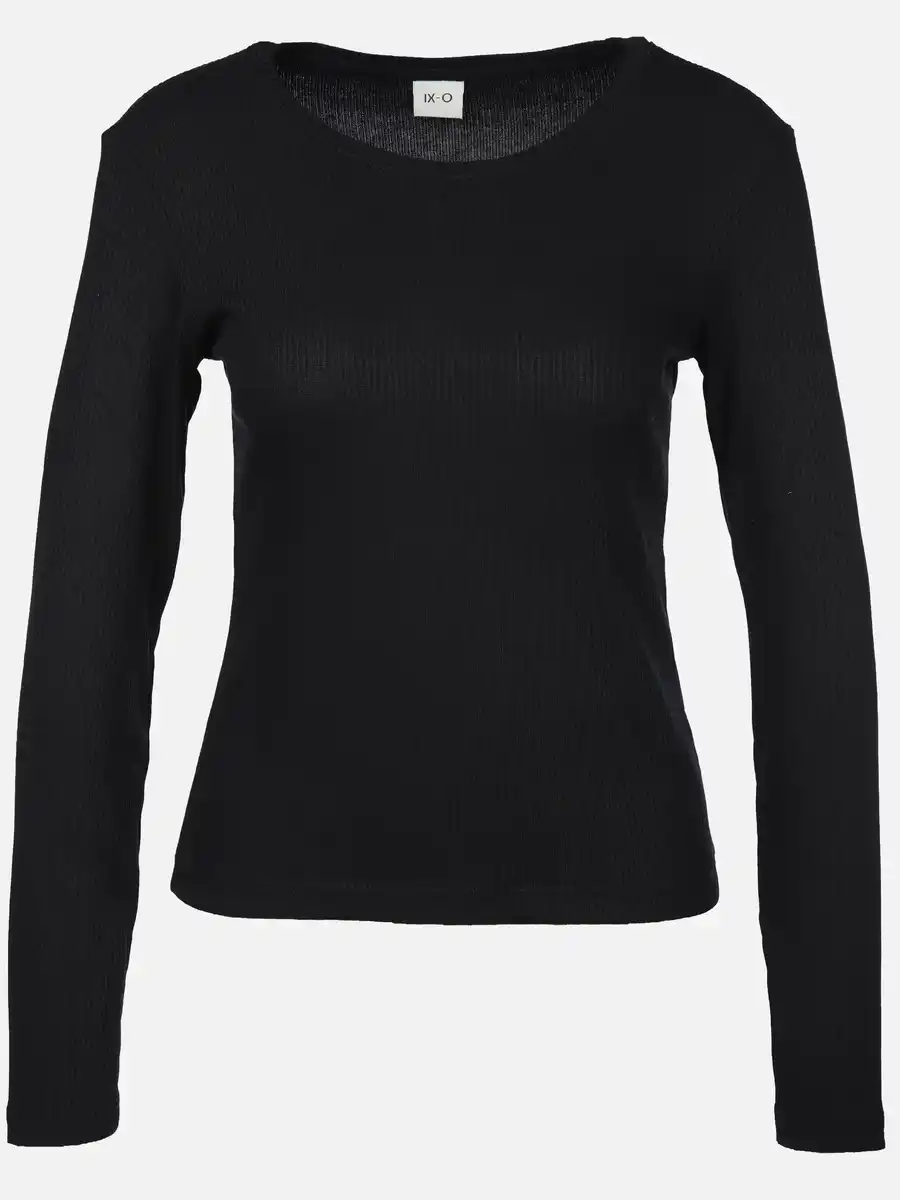 Bild 1 von Damen Langarmshirt in Ripp-Optik Schwarz