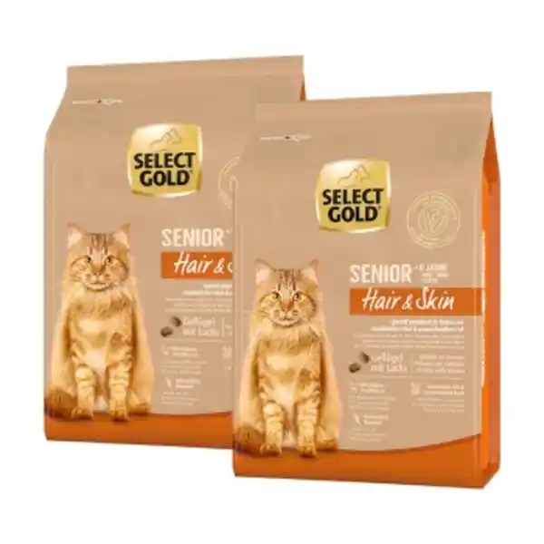 Bild 1 von SELECT GOLD Hair+Skin Senior Geflügel und Lachs 2x2,5 kg