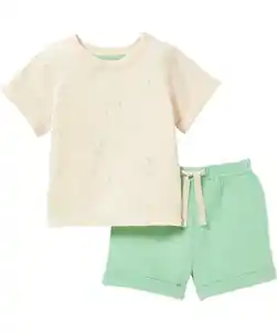 Newborn T-Shirt + Musselin-Shorts, hellgrün