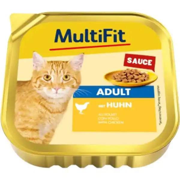 Bild 1 von MultiFit Nassfutter Katze Adult, in Sauce, Huhn 16x100 g
