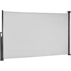 Seitenmarkise Livingston 3x1,5m Silbergrau mit LED-Leiste