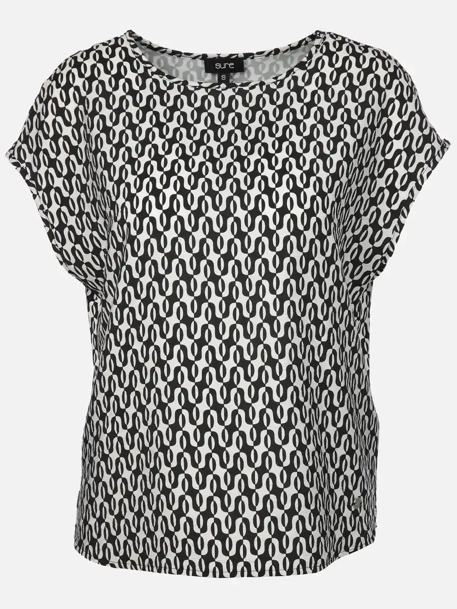 Bild 1 von Damen Shirt im Materialmix Schwarz