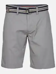 Herren Chino Bermuda mit Gürtel Grau