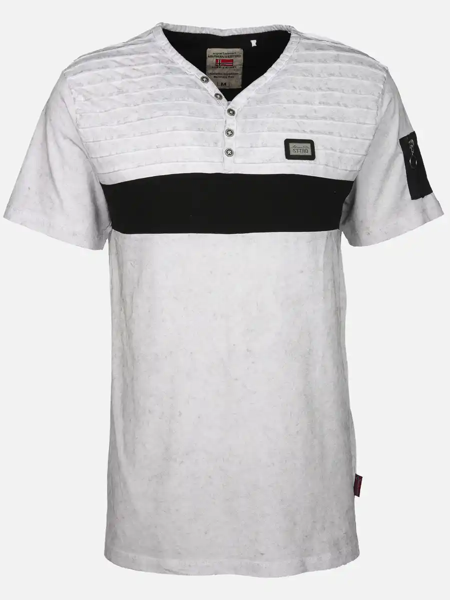 Bild 1 von Herren Henleyshirt im Used Look Weiß