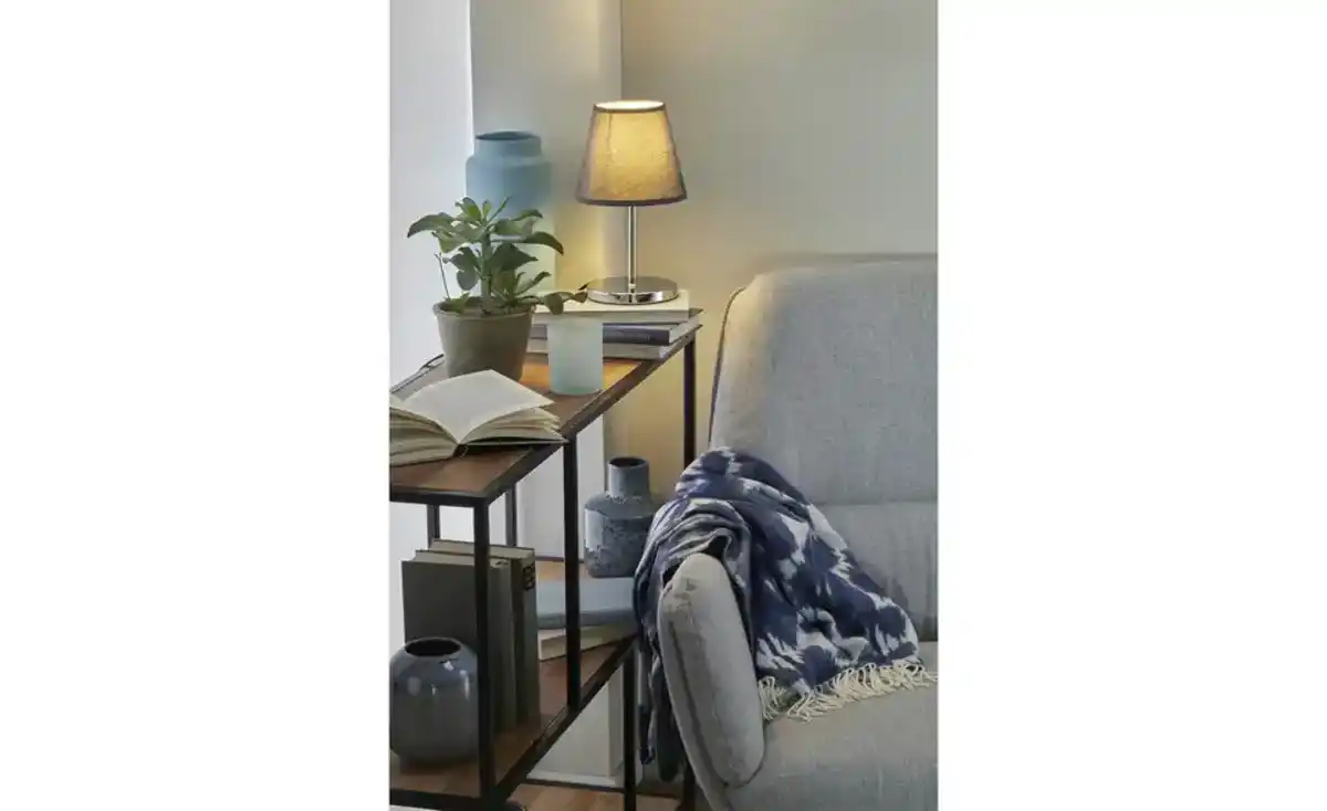 Bild 1 von KHG Tischleuchte, 1-flammig, Stoffschirm grau