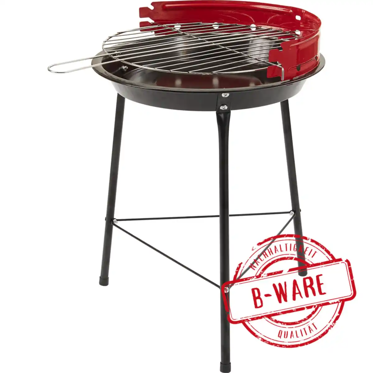 Bild 1 von Campinggrill BBQ rund schwarz-rot - B-Ware
