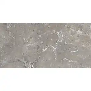 Bodenfliese Feinsteinzeug Travertino Grau Matt 60 cm x 30 cm