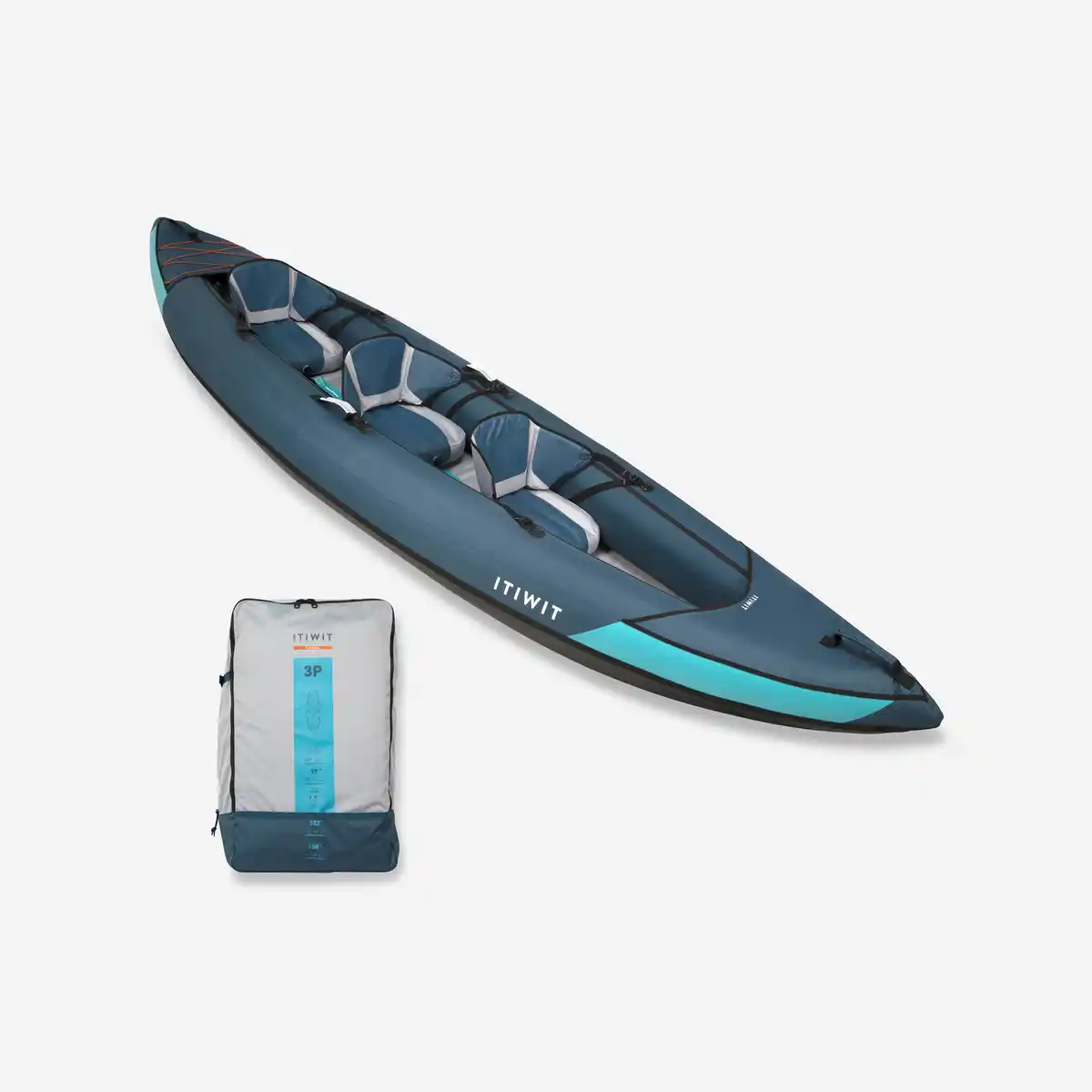 Bild 1 von ITIWIT Kajak aufblasbar Touring 2/3-Sitzer - 100 blau