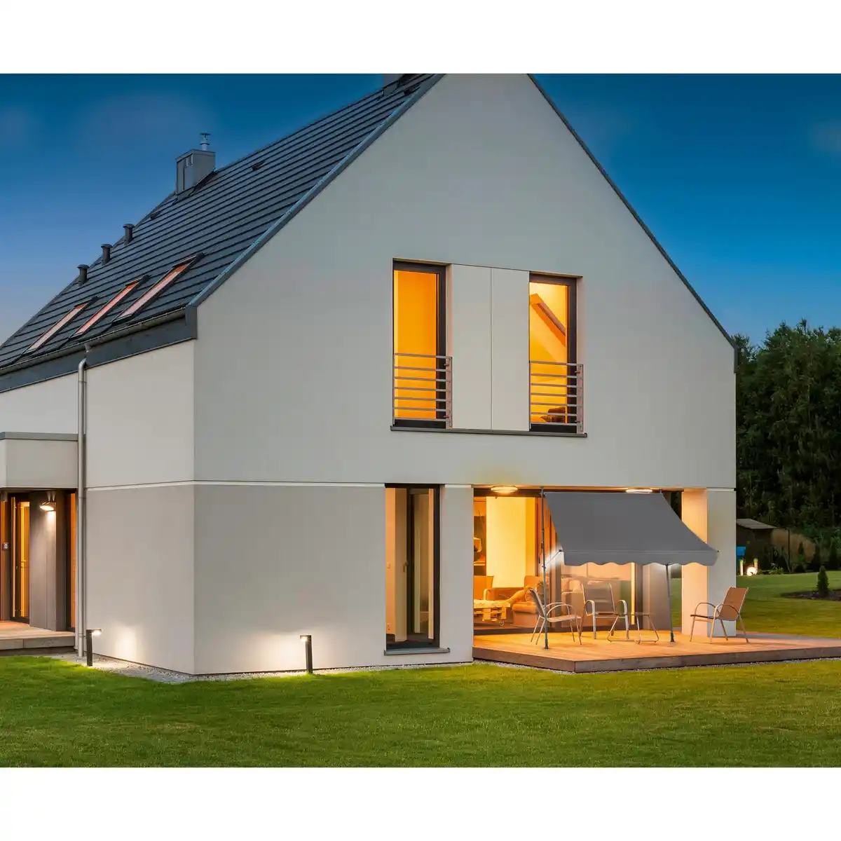 Bild 2 von Renville Fallarmmarkise 2x1,5m Anthrazit mit LED-Beleuchtung