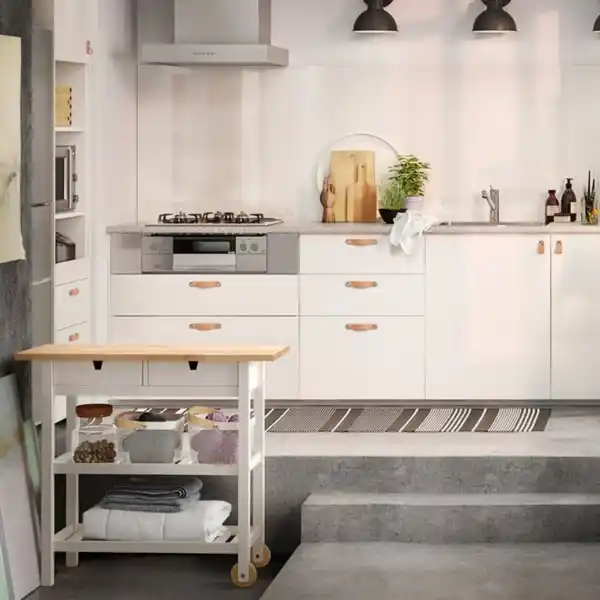 Bild 2 von FÖRHÖJA Servierwagen, Birke/weiß, 100x43 cm