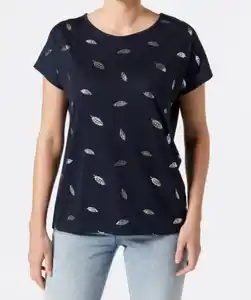 T-Shirt mit Foliendruck, dunkelblau