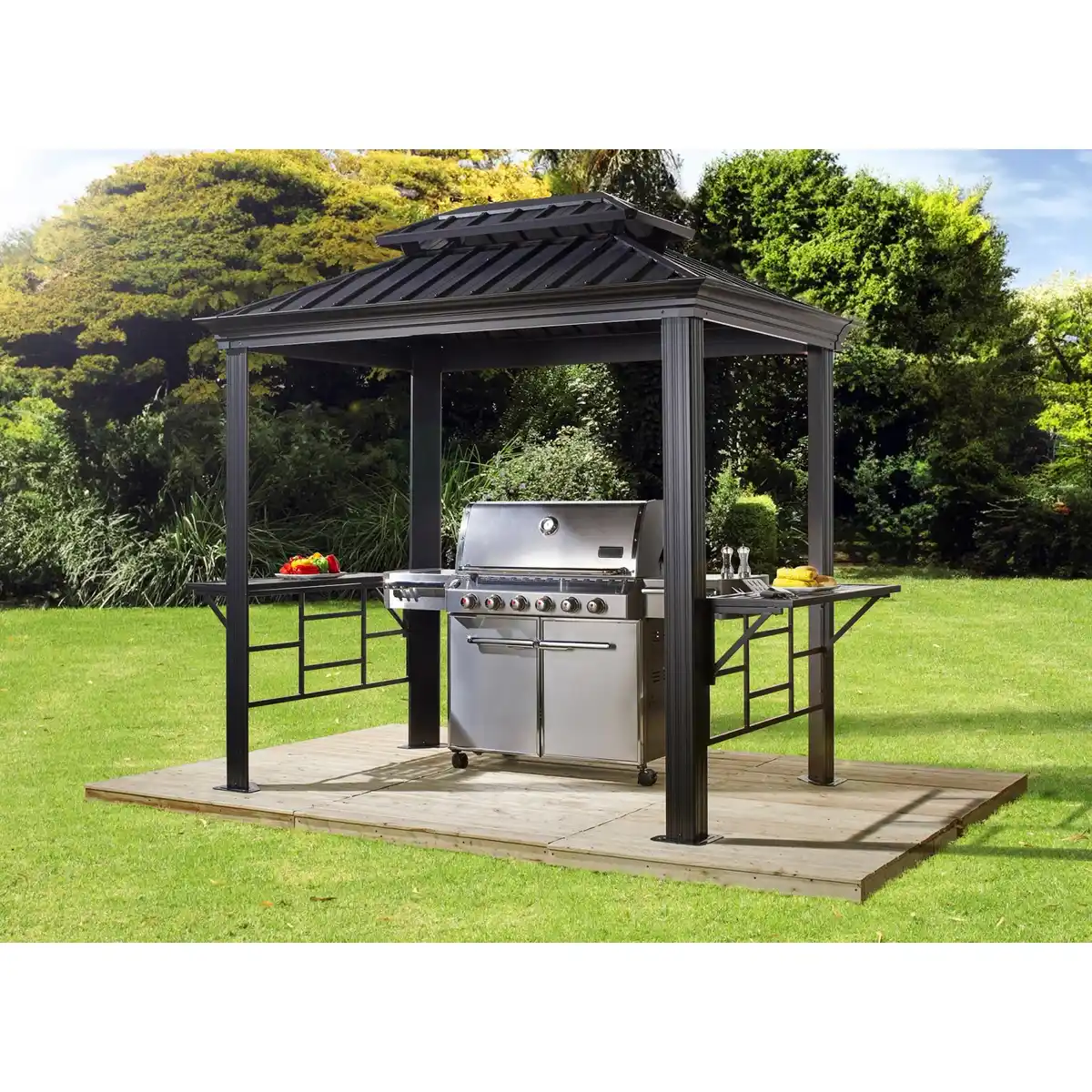 Bild 3 von Sojag Grillpavillon Messina BBQ Aluminium 179 cm x 292 cm x 262 cm Anthrazit