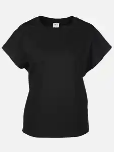Damen Shirt mit abgeschrägten Ärmeln Schwarz