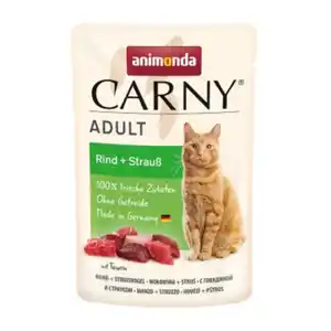 animonda Carny Nassfutter Katze Adult Rind und Strauß 12x85 g