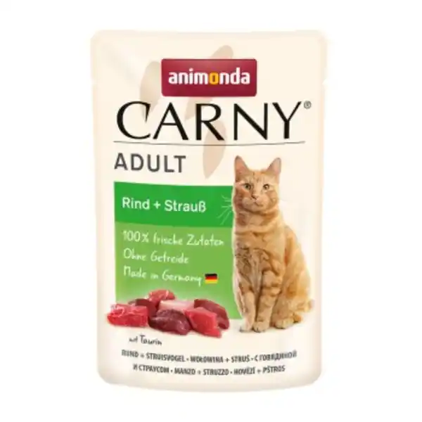 Bild 1 von animonda Carny Nassfutter Katze Adult Rind und Strauß 12x85 g