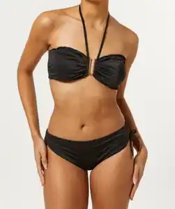 Bikini mit Neckholder, schwarz