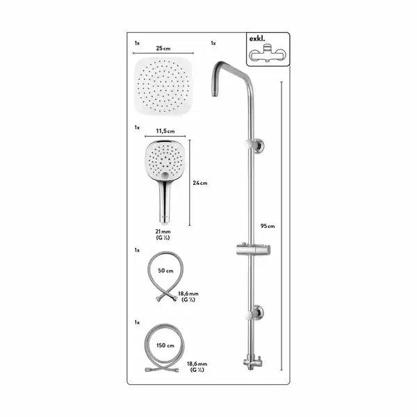 Bild 2 von baliv Überkopfbrause-Set KBS-23.50 Verchromt