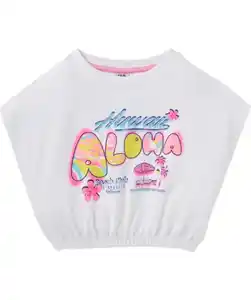 T-Shirt mit Oversize-Schultern, weiß