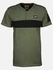 Herren Henleyshirt im Used Look Oliv