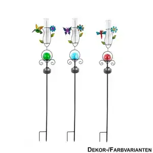 Solar Gartenstecker in verschiedenen Designs mit Regenmesser