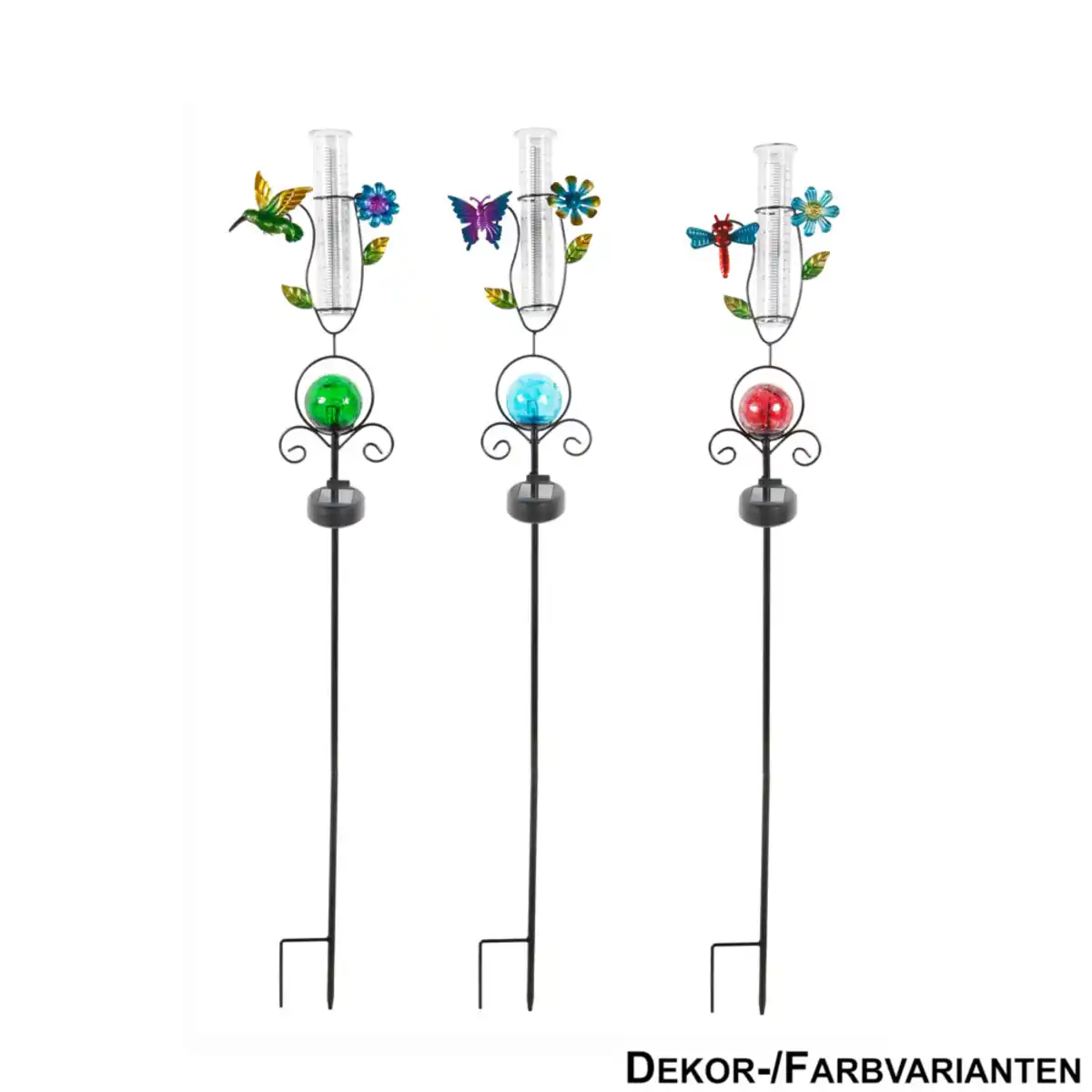 Bild 1 von Solar Gartenstecker in verschiedenen Designs mit Regenmesser