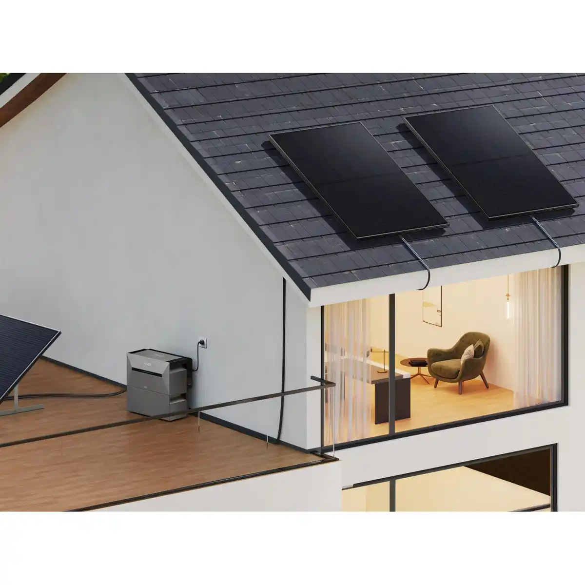 Bild 3 von Anker Solix Balkonkraftwerk Speicher 880 W Solarbank 2 E1600 Pro 2 Solarpanels