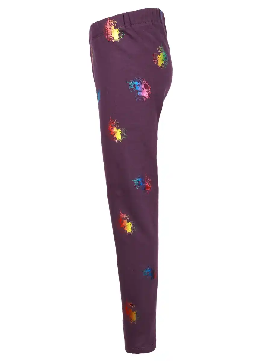 Bild 4 von Mädchen Leggings mit Einhorn-Alloverprint Lila