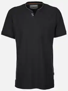 Herren Henleyshirt in melierter Streifenoptik Schwarz