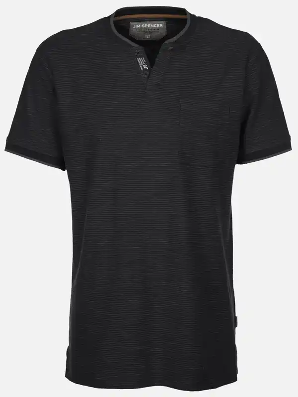 Bild 1 von Herren Henleyshirt in melierter Streifenoptik Schwarz