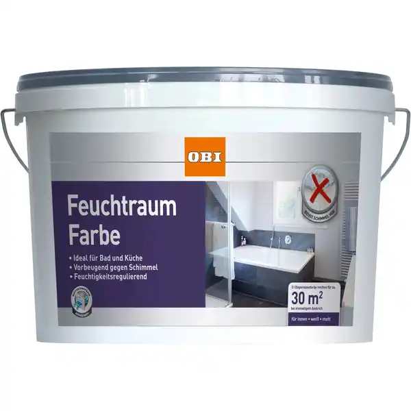 Bild 1 von OBI Feuchtraumfarbe Weiß matt 5 l