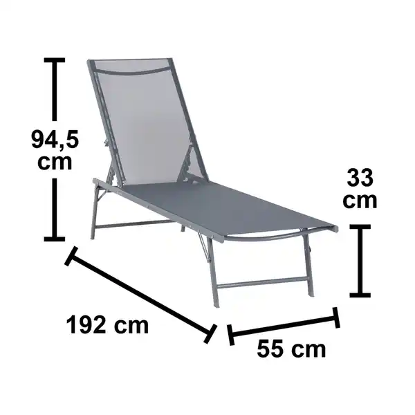Bild 4 von Sonnenliege Casma Stahl Polyester Grau