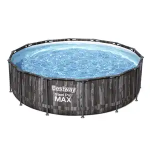 Bestway Aufstellpool 'Steel Pro MAX' Komplett-Set, grau rund Ø 427 x 107 cm