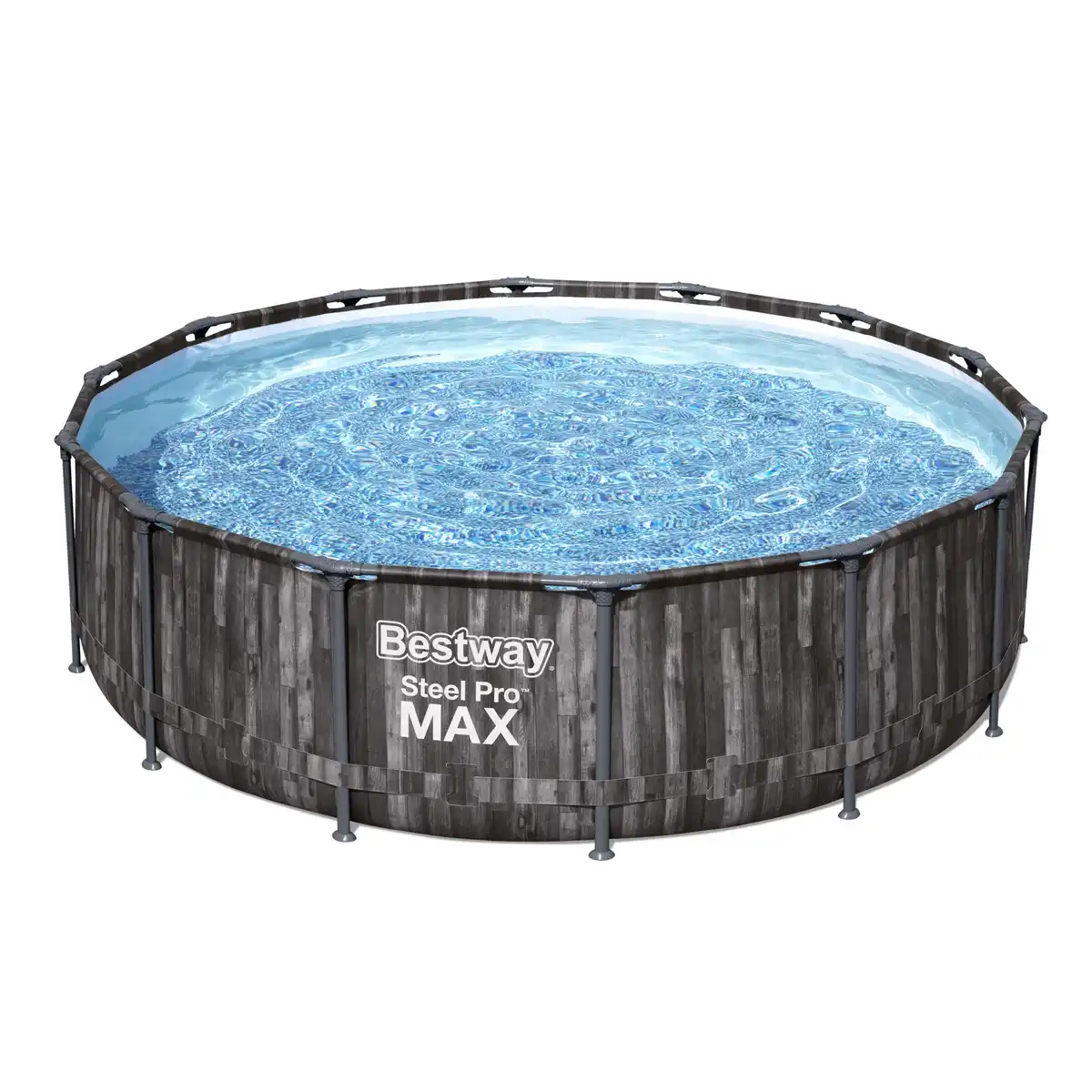 Bild 1 von Bestway Aufstellpool 'Steel Pro MAX' Komplett-Set, grau rund Ø 427 x 107 cm