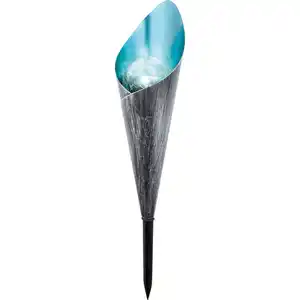 toom Solarfackel-Set grau/blau 7,5 x 25,5 cm 2-teilig